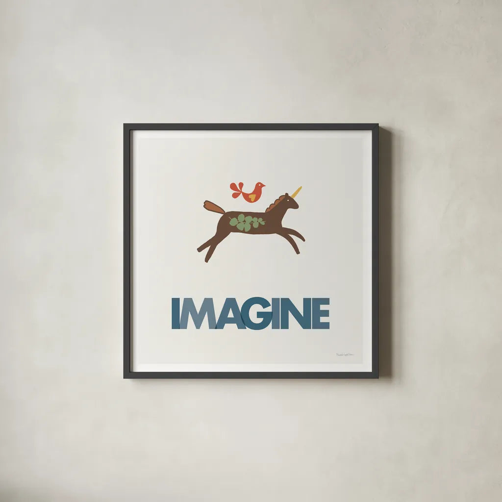 Imagine by Mercedes Lopez Charro. Shown in a sleek black glass frame for a contemporary gallery look. Available as an archival giclee rolled canvas, fine art paper, or poster print. SKU 77785a.