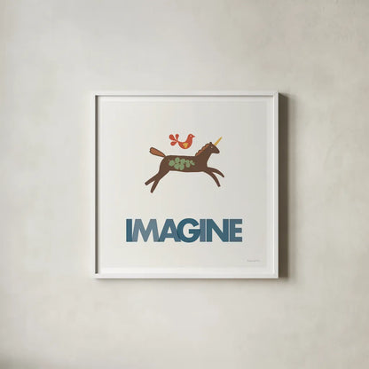 Imagine by Mercedes Lopez Charro. Shown in a crisp white glass frame for a clean and minimalist style. Available as an archival giclee rolled canvas, fine art paper, or poster print. SKU 77785a.