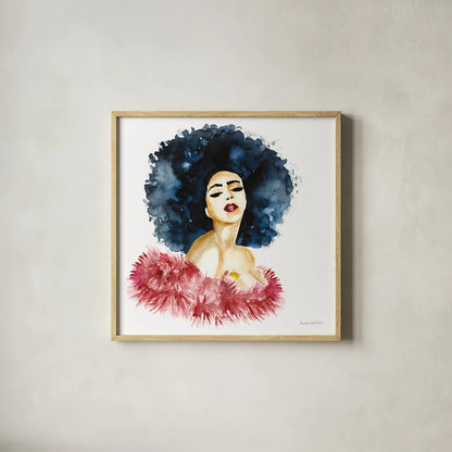 In the Moment by Mercedes Lopez Charro. Shown in a natural wood glass frame for a timeless modern aesthetic. Available as an archival giclee rolled canvas, fine art paper, or poster print. SKU 70522a.