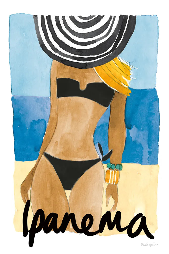 Ipanema Girl by Mercedes Lopez Charro. SKU 79997h. Archival Giclee Fine art print for wall decor.