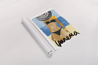 Ipanema Girl by Mercedes Lopez Charro. shown as a rolled paper print. Available as archival giclee rolled canvas, fine art paper, or poster print. SKU 79997h.