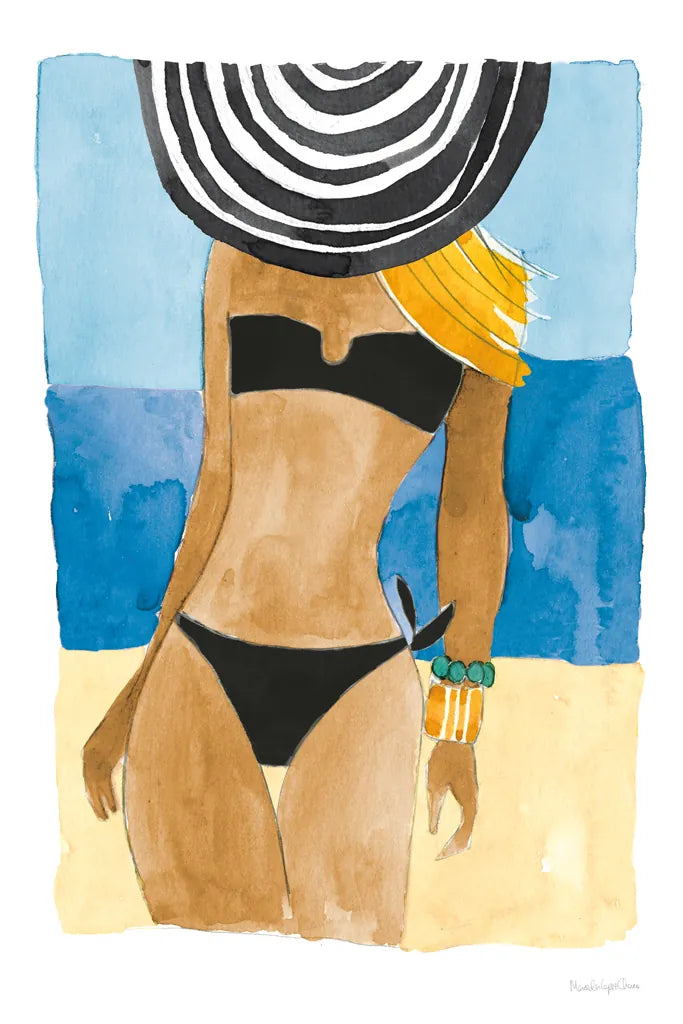 Ipanema Girl No Words by Mercedes Lopez Charro. SKU 81063h. Archival Giclee Fine art print for wall decor.