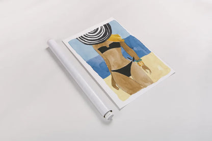 Ipanema Girl No Words by Mercedes Lopez Charro. shown as a rolled paper print. Available as archival giclee rolled canvas, fine art paper, or poster print. SKU 81063h.
