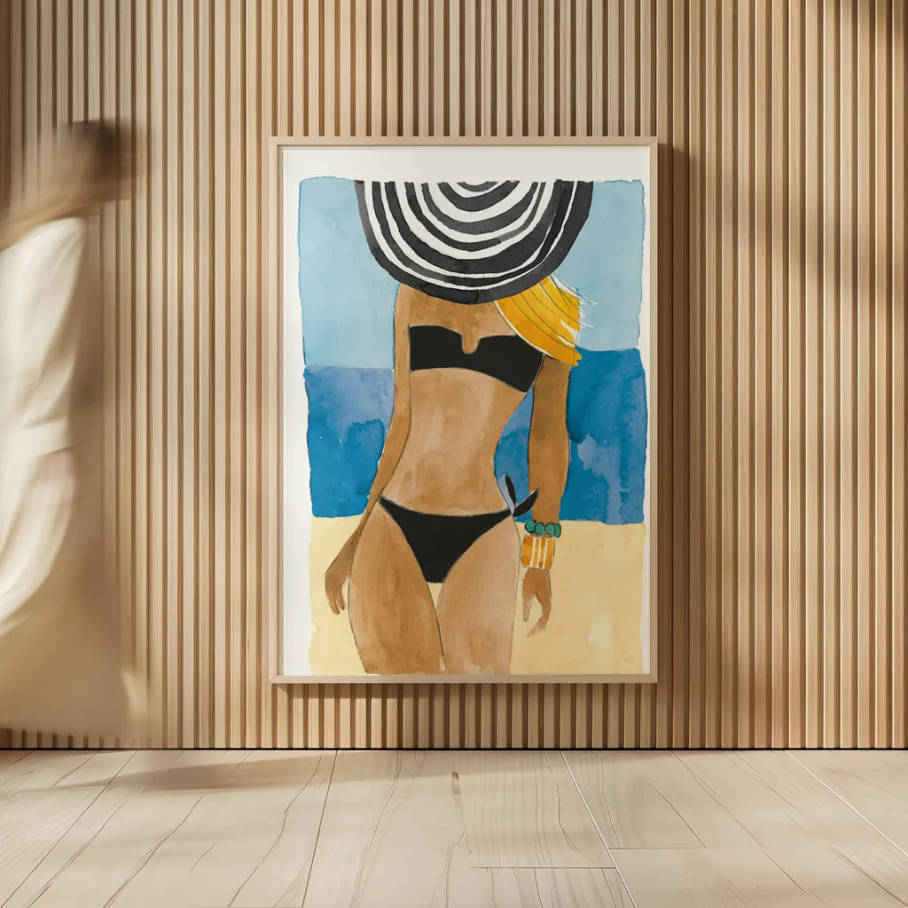 Ipanema Girl No Words by Mercedes Lopez Charro. shown as over sized large wall art. Available as an archival giclee rolled canvas, fine art paper, or poster print. SKU 81063h.
