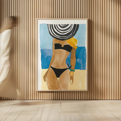 Ipanema Girl No Words by Mercedes Lopez Charro. shown as over sized large wall art. Available as an archival giclee rolled canvas, fine art paper, or poster print. SKU 81063h.