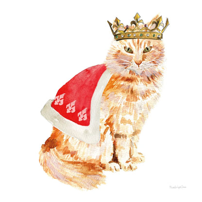 King Kitty by Mercedes Lopez Charro. SKU 86872a. Archival Giclee Fine art print for wall decor.