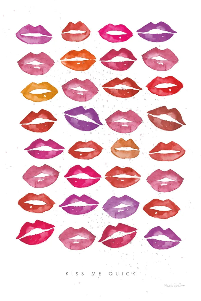 Kiss Me Quick by Mercedes Lopez Charro. SKU 77129h. Archival Giclee Fine art print for wall decor.