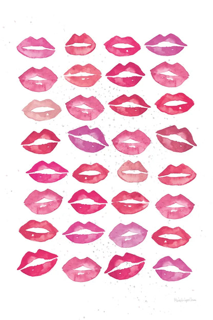 Kiss Me Quick No Words Pink by Mercedes Lopez Charro. SKU 82824h. Archival Giclee Fine art print for wall decor.