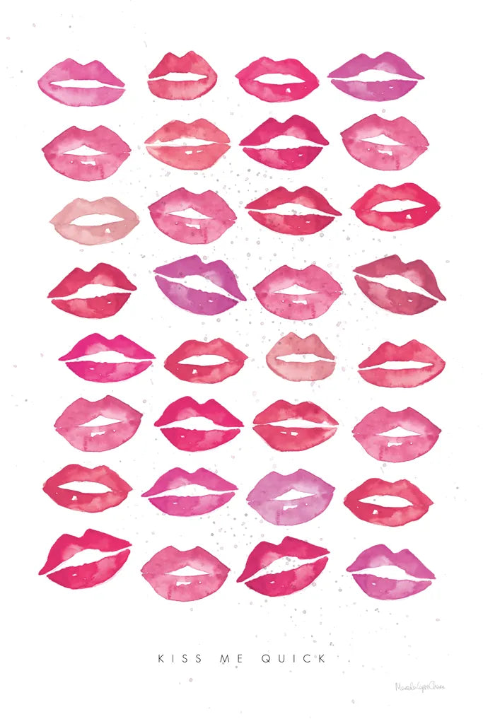 Kiss Me Quick Pink by Mercedes Lopez Charro. SKU 82823h. Archival Giclee Fine art print for wall decor.