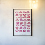 Kiss Me Quick Pink by Mercedes Lopez Charro. shown as a paper print in a black flame. Available as a archival giclee rolled canvas, fine art paper, or poster print. SKU 82823h.