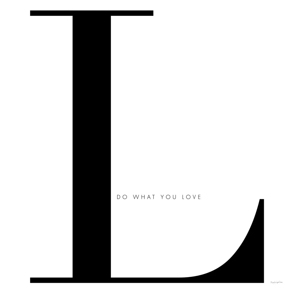 L is for Love on White by Mercedes Lopez Charro. SKU 64150a. Archival Giclee Fine art print for wall decor.