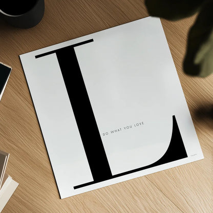 L is for Love on White by Mercedes Lopez Charro. Shown as a detailed flat fine art print, highlighting archival giclee quality. Available as an archival giclee rolled canvas, fine art paper, or poster print. SKU 64150a.