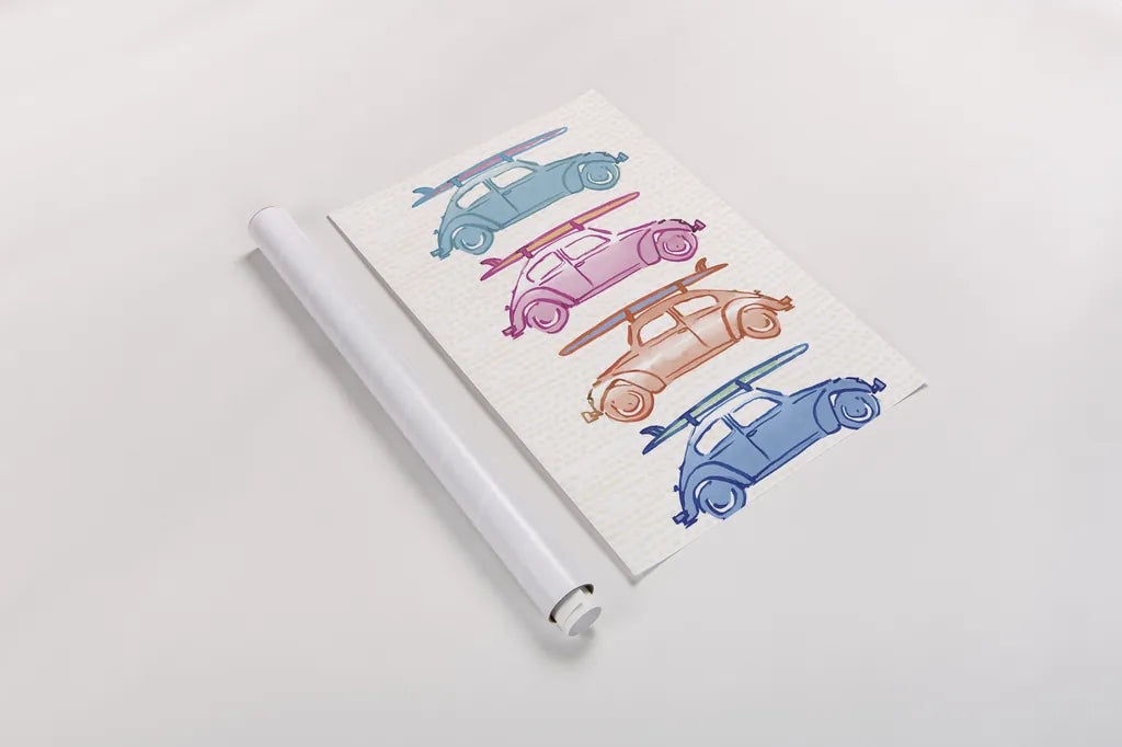 Laguna Cars by Mercedes Lopez Charro. shown as a rolled paper print. Available as archival giclee rolled canvas, fine art paper, or poster print. SKU 82203h.