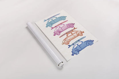 Laguna Cars by Mercedes Lopez Charro. shown as a rolled paper print. Available as archival giclee rolled canvas, fine art paper, or poster print. SKU 82203h.