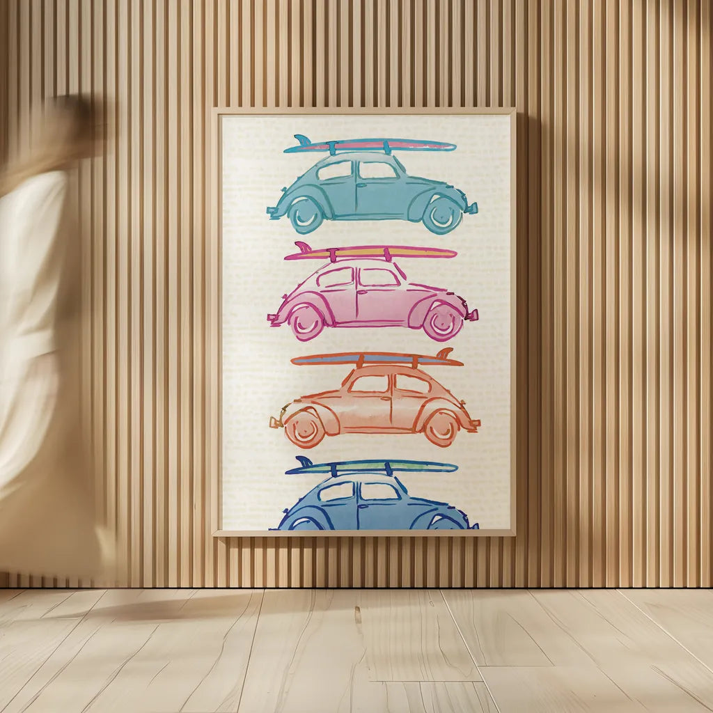 Laguna Cars by Mercedes Lopez Charro. shown as over sized large wall art. Available as an archival giclee rolled canvas, fine art paper, or poster print. SKU 82203h.