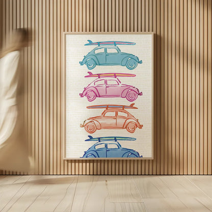 Laguna Cars by Mercedes Lopez Charro. shown as over sized large wall art. Available as an archival giclee rolled canvas, fine art paper, or poster print. SKU 82203h.