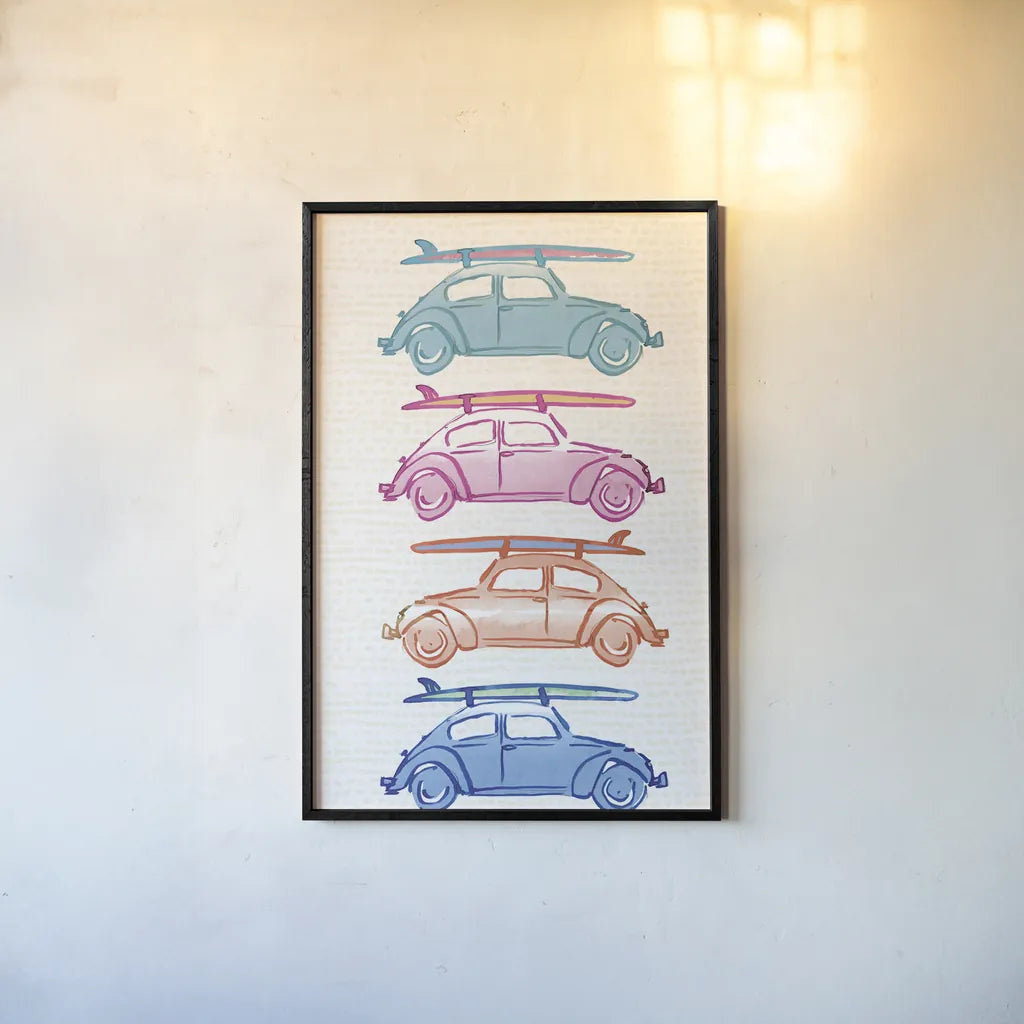 Laguna Cars by Mercedes Lopez Charro. shown as a paper print in a black flame. Available as a archival giclee rolled canvas, fine art paper, or poster print. SKU 82203h.