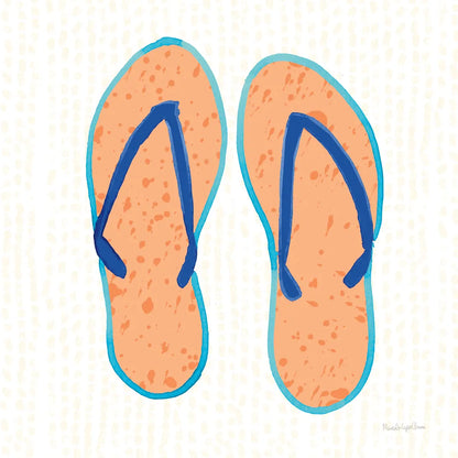 Laguna Flipflops I by Mercedes Lopez Charro. SKU 82204a. Archival Giclee Fine art print for wall decor.