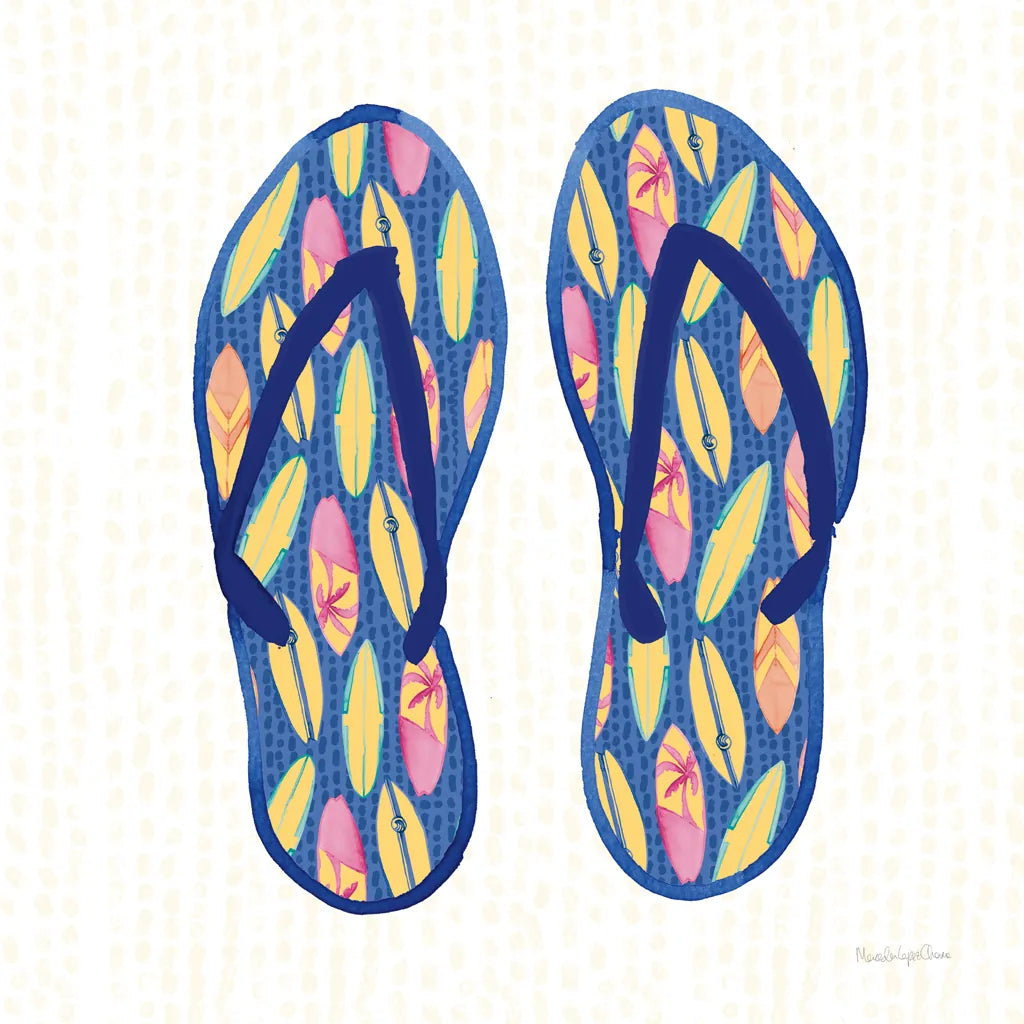 Laguna Flipflops III by Mercedes Lopez Charro. SKU 82206a. Archival Giclee Fine art print for wall decor.