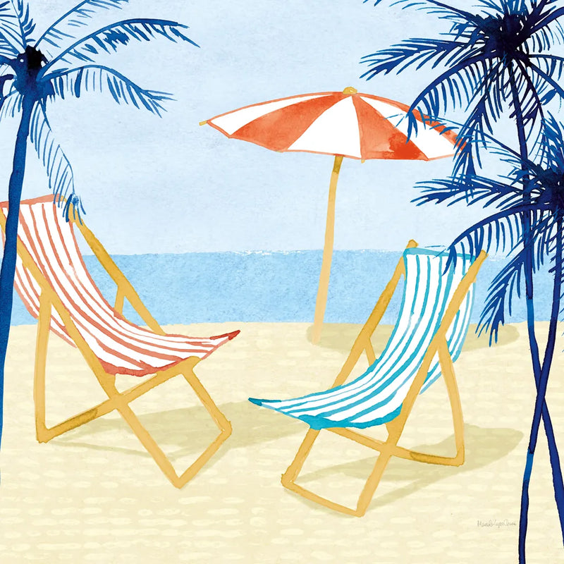 Laguna Lounging I by Mercedes Lopez Charro. SKU 82207a. Archival Giclee Fine art print for wall decor.