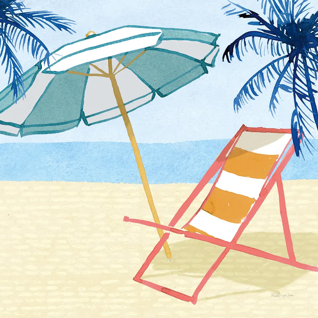 Laguna Lounging II by Mercedes Lopez Charro. SKU 82208a. Archival Giclee Fine art print for wall decor.