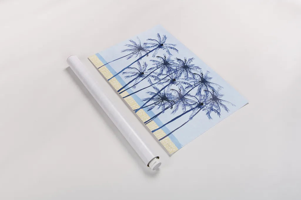 Laguna Palms I by Mercedes Lopez Charro. shown as a rolled paper print. Available as archival giclee rolled canvas, fine art paper, or poster print. SKU 82209i.