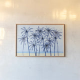 Laguna Palms I by Mercedes Lopez Charro. shown as a paper print in a natural frame. Available as a archival giclee rolled canvas, fine art paper, or poster print. SKU 82209i.