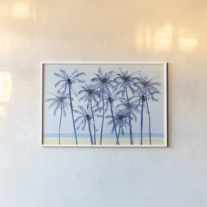 Laguna Palms I by Mercedes Lopez Charro. shown as a paper print in a white frame. Available as a archival giclee rolled canvas, fine art paper, or poster print. SKU 82209i.