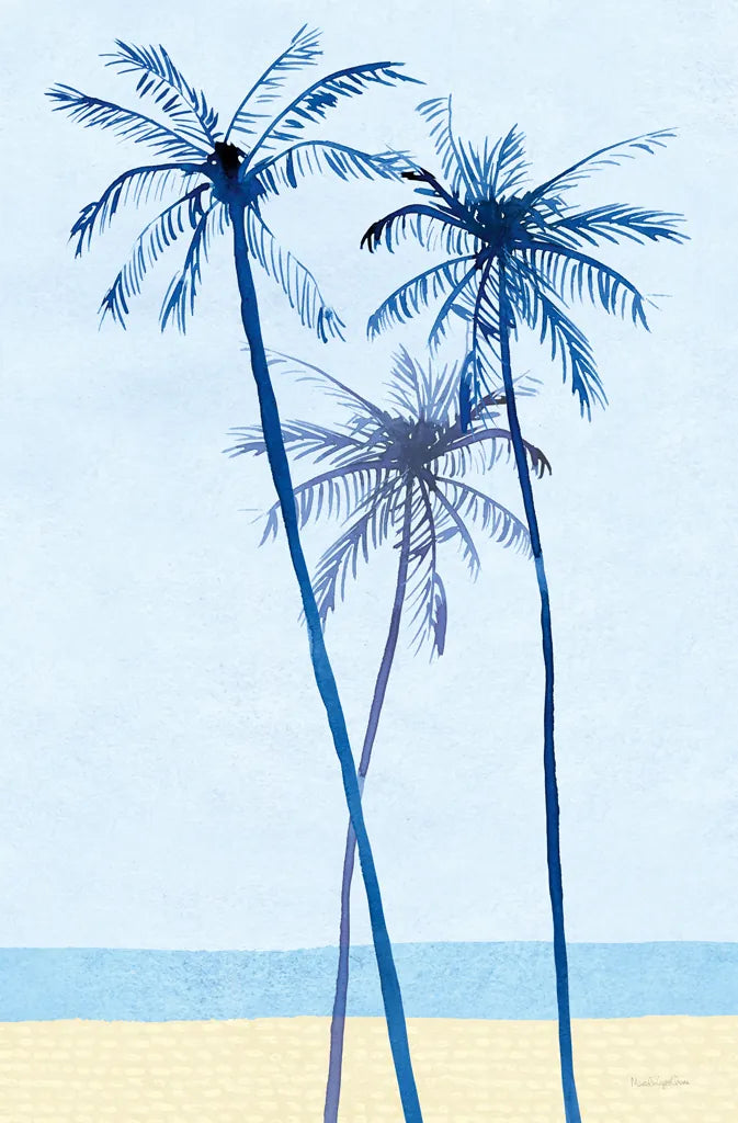 Laguna Palms Triptych II by Mercedes Lopez Charro. SKU 82211h. Archival Giclee Fine art print for wall decor.