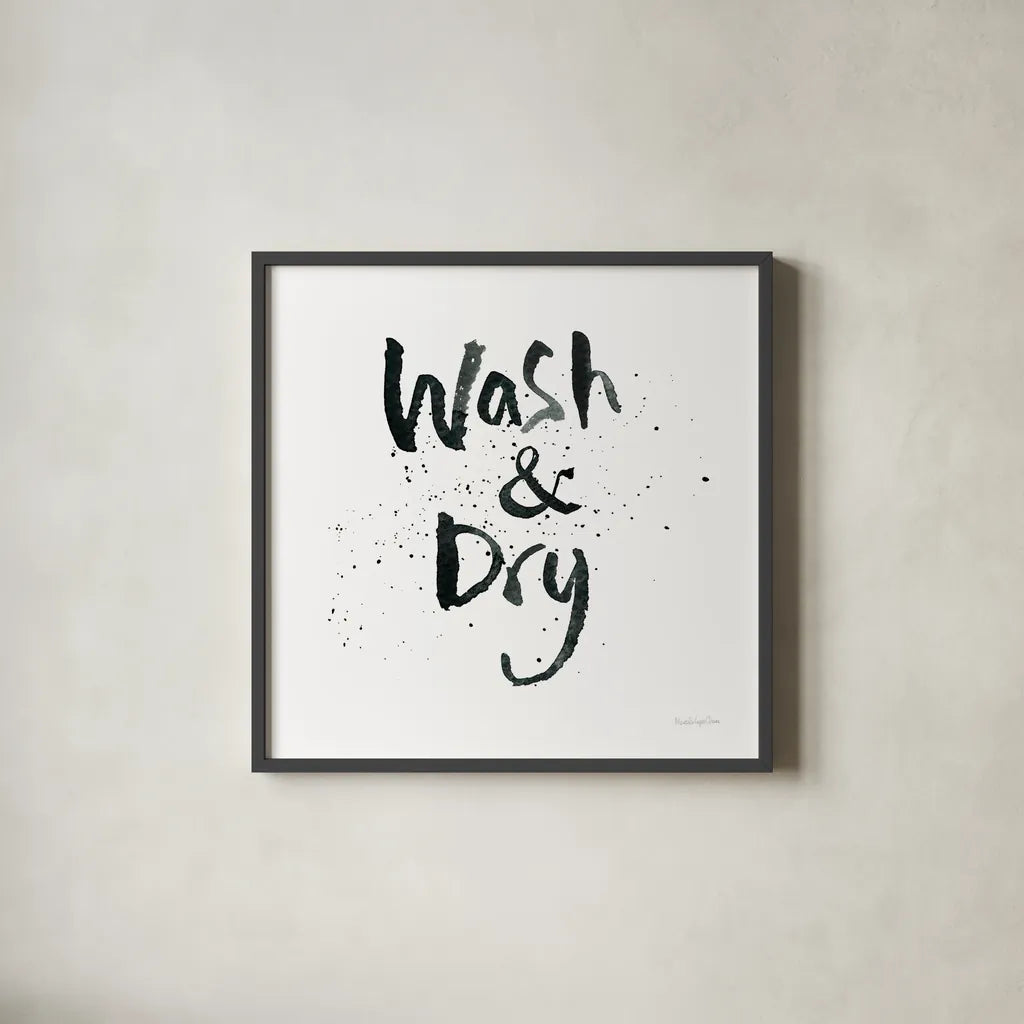 Laundry Day I by Mercedes Lopez Charro. Shown in a sleek black glass frame for a contemporary gallery look. Available as an archival giclee rolled canvas, fine art paper, or poster print. SKU 75484a.