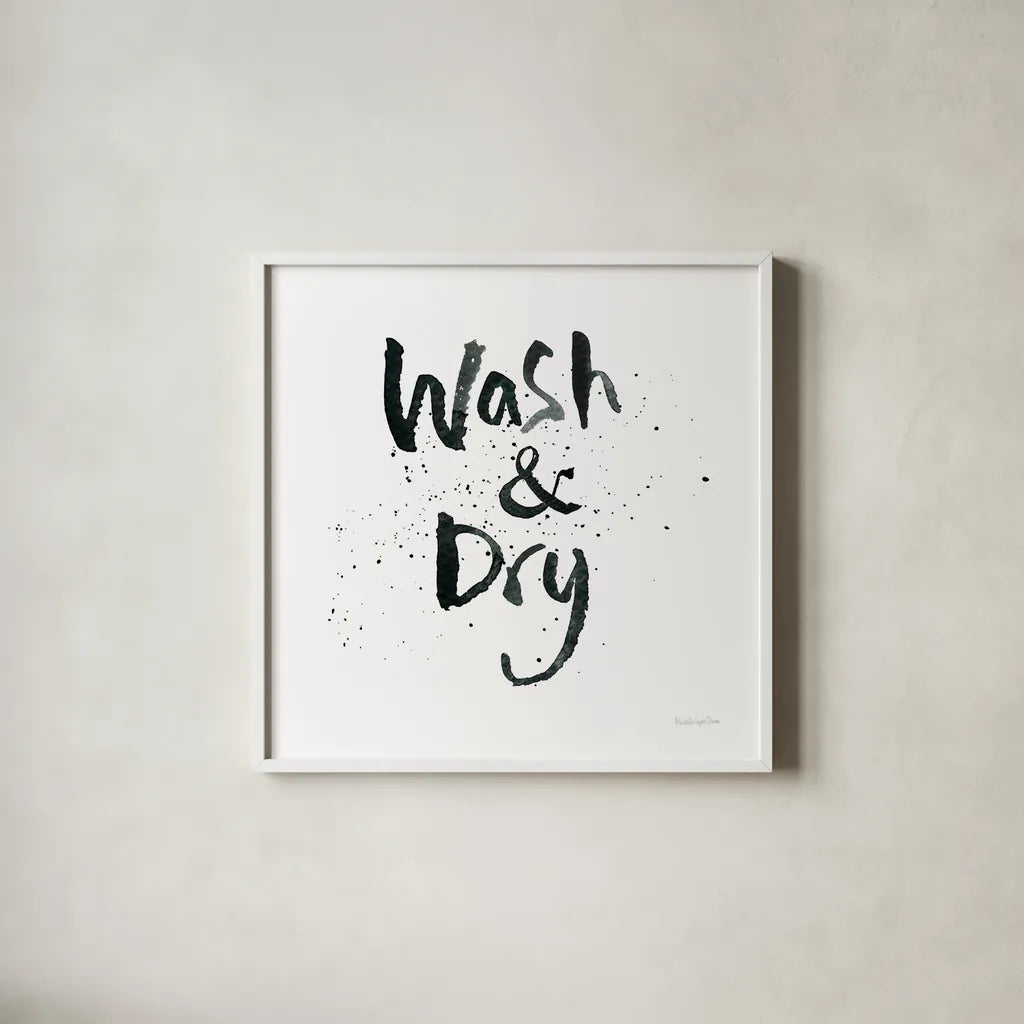 Laundry Day I by Mercedes Lopez Charro. Shown in a crisp white glass frame for a clean and minimalist style. Available as an archival giclee rolled canvas, fine art paper, or poster print. SKU 75484a.