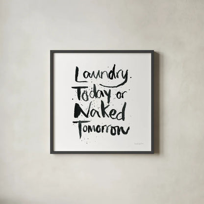 Laundry Day III by Mercedes Lopez Charro. Shown in a sleek black glass frame for a contemporary gallery look. Available as an archival giclee rolled canvas, fine art paper, or poster print. SKU 75486a.