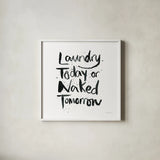 Laundry Day III by Mercedes Lopez Charro. Shown in a crisp white glass frame for a clean and minimalist style. Available as an archival giclee rolled canvas, fine art paper, or poster print. SKU 75486a.