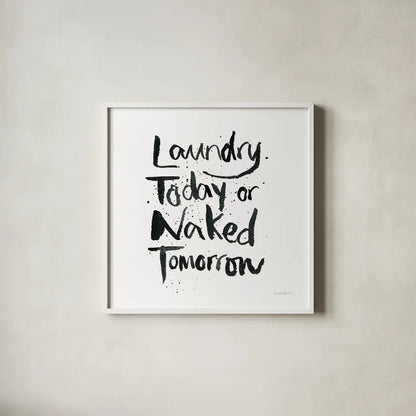 Laundry Day III by Mercedes Lopez Charro. Shown in a crisp white glass frame for a clean and minimalist style. Available as an archival giclee rolled canvas, fine art paper, or poster print. SKU 75486a.