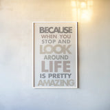 Life is Amazing II by Mercedes Lopez Charro. shown as a paper print in a white frame. Available as a archival giclee rolled canvas, fine art paper, or poster print. SKU 77216h.