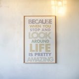 Life is Amazing II Pastel by Mercedes Lopez Charro. shown as a paper print in a natural frame. Available as a archival giclee rolled canvas, fine art paper, or poster print. SKU 82354h.