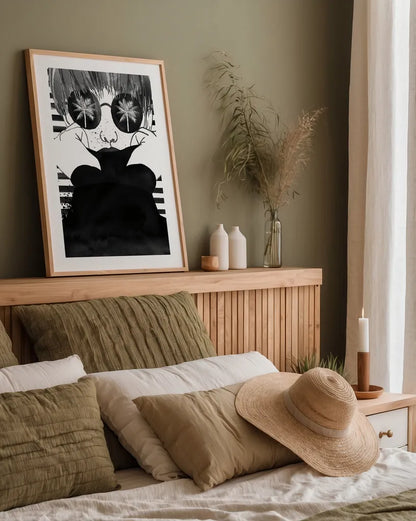 Looking for Paradise by Mercedes Lopez Charro. shown as a paper print in a natural frame. Available as a archival giclee rolled canvas, fine art paper, or poster print. SKU 73178h.