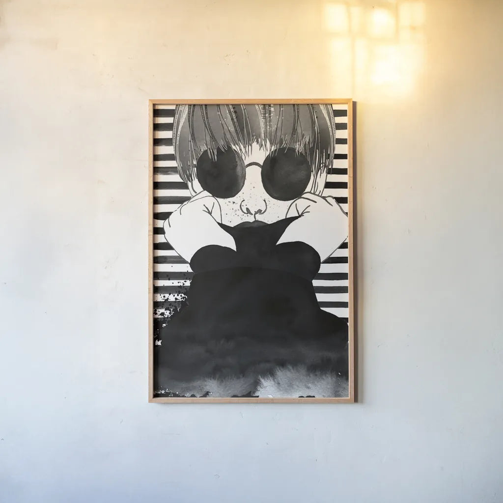 Looking for Paradise Plain Sunglasses by Mercedes Lopez Charro. shown as a paper print in a natural frame. Available as a archival giclee rolled canvas, fine art paper, or poster print. SKU 73287h.