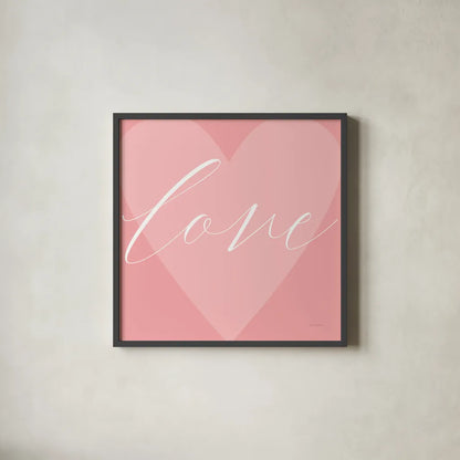 Love Heart by Mercedes Lopez Charro. Shown in a sleek black glass frame for a contemporary gallery look. Available as an archival giclee rolled canvas, fine art paper, or poster print. SKU 68300a.
