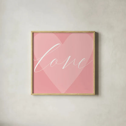 Love Heart by Mercedes Lopez Charro. Shown in a natural wood glass frame for a timeless modern aesthetic. Available as an archival giclee rolled canvas, fine art paper, or poster print. SKU 68300a.