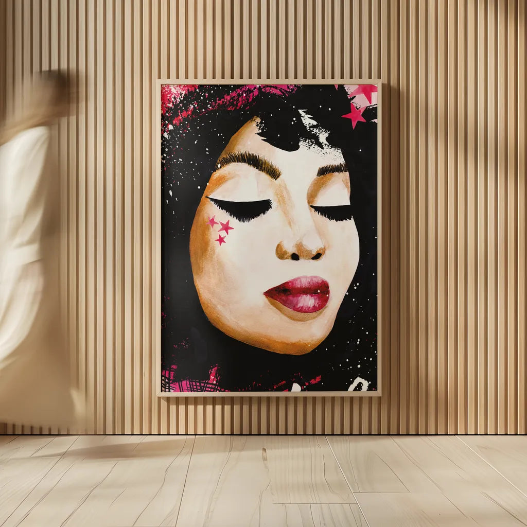 Love Star by Mercedes Lopez Charro. shown as over sized large wall art. Available as an archival giclee rolled canvas, fine art paper, or poster print. SKU 70521h.