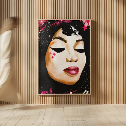 Love Star by Mercedes Lopez Charro. shown as over sized large wall art. Available as an archival giclee rolled canvas, fine art paper, or poster print. SKU 70521h.