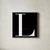 Love is for Love by Mercedes Lopez Charro. Shown in a sleek black glass frame for a contemporary gallery look. Available as an archival giclee rolled canvas, fine art paper, or poster print. SKU 64143a.