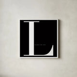 Love is for Love by Mercedes Lopez Charro. Shown in a crisp white glass frame for a clean and minimalist style. Available as an archival giclee rolled canvas, fine art paper, or poster print. SKU 64143a.