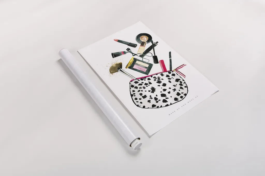 Make it Up I by Mercedes Lopez Charro. shown as a rolled paper print. Available as archival giclee rolled canvas, fine art paper, or poster print. SKU 68090h.