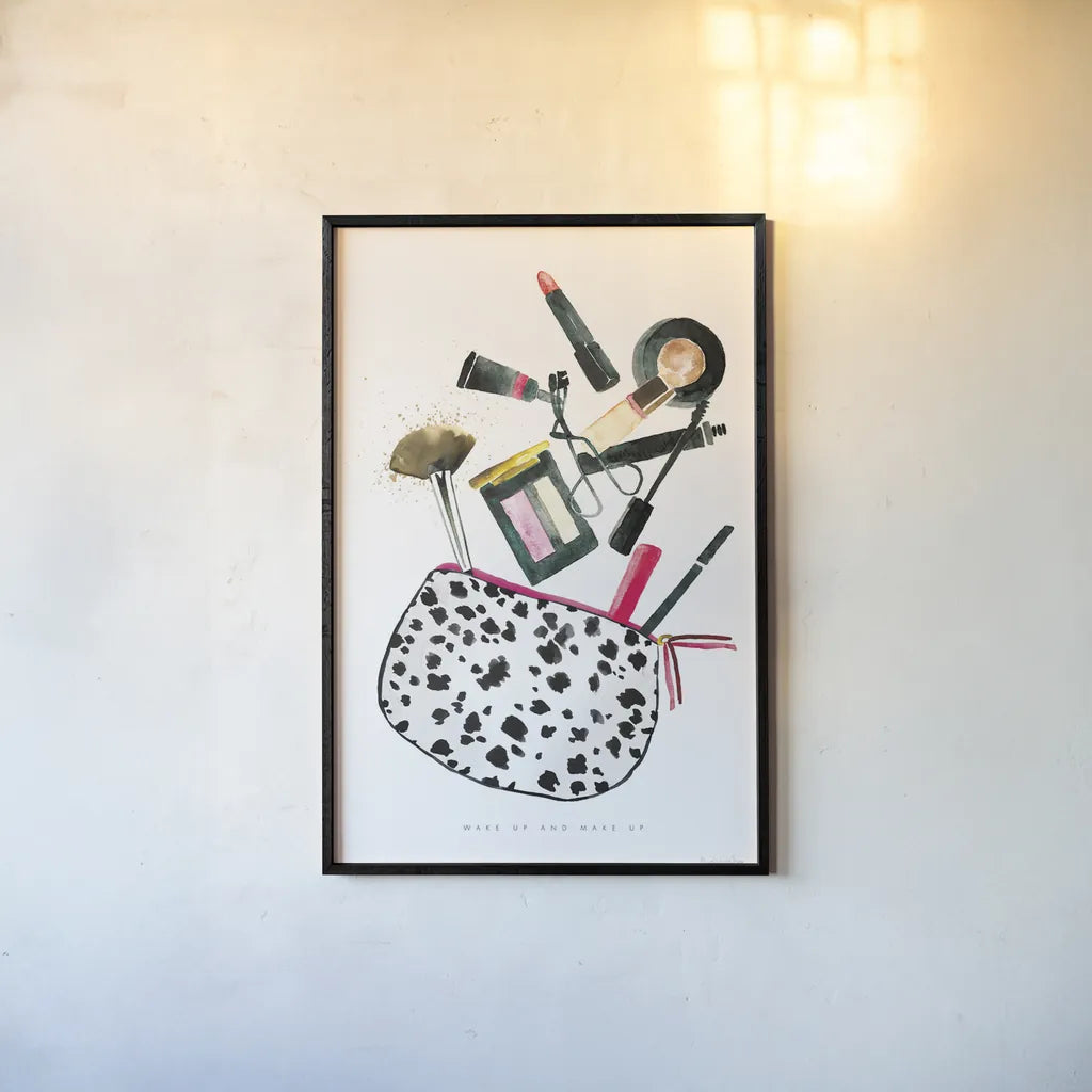 Make it Up I by Mercedes Lopez Charro. shown as a paper print in a black flame. Available as a archival giclee rolled canvas, fine art paper, or poster print. SKU 68090h.