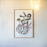 Make it Up I by Mercedes Lopez Charro. shown as a paper print in a natural frame. Available as a archival giclee rolled canvas, fine art paper, or poster print. SKU 68090h.