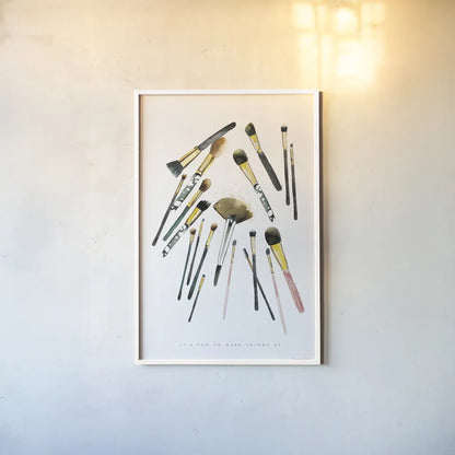 Make it Up II by Mercedes Lopez Charro. shown as a paper print in a white frame. Available as a archival giclee rolled canvas, fine art paper, or poster print. SKU 68091h.