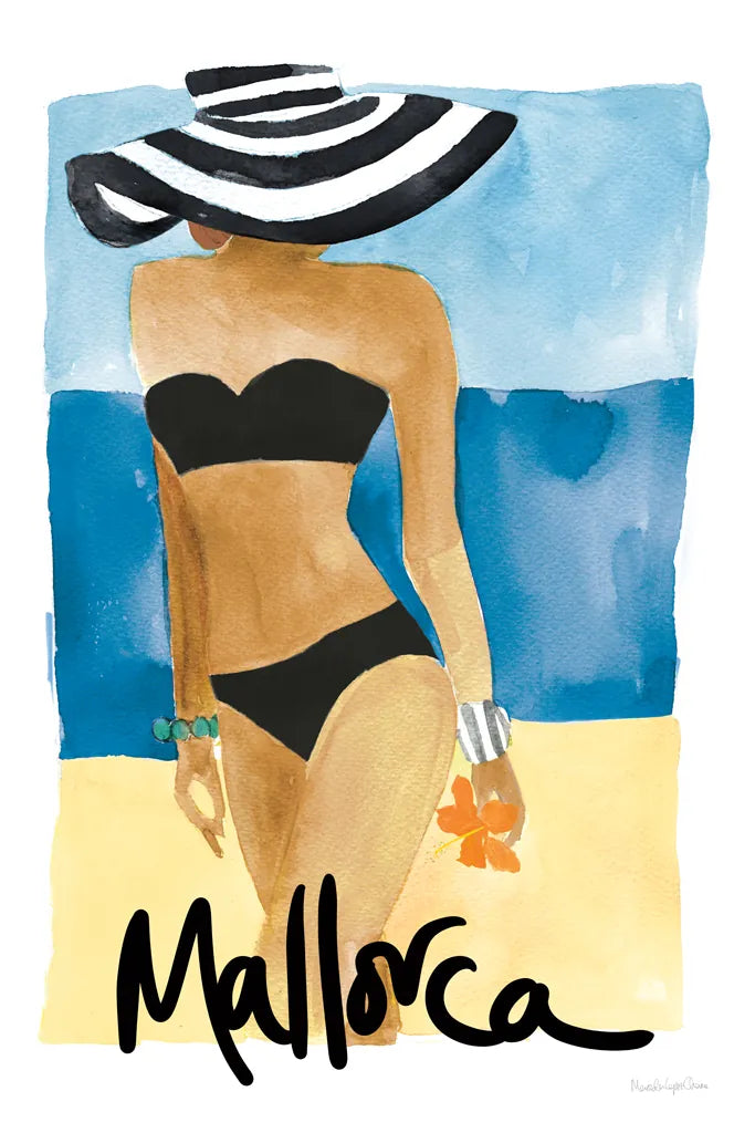 Mallorca Girl by Mercedes Lopez Charro. SKU 79996h. Archival Giclee Fine art print for wall decor.