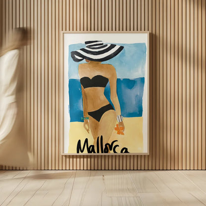 Mallorca Girl by Mercedes Lopez Charro. shown as over sized large wall art. Available as an archival giclee rolled canvas, fine art paper, or poster print. SKU 79996h.
